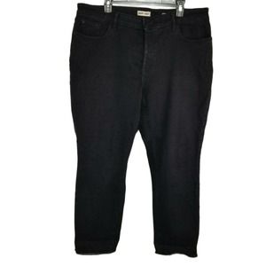 Warp + Weft Black High Rise Straight Jeans Sz 18